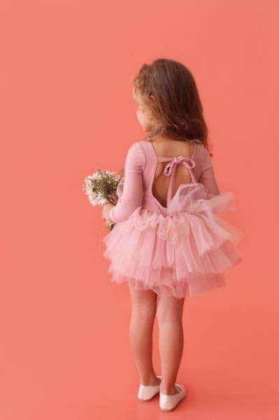 Powder Pink Tutu Dress (Back Details) resmi