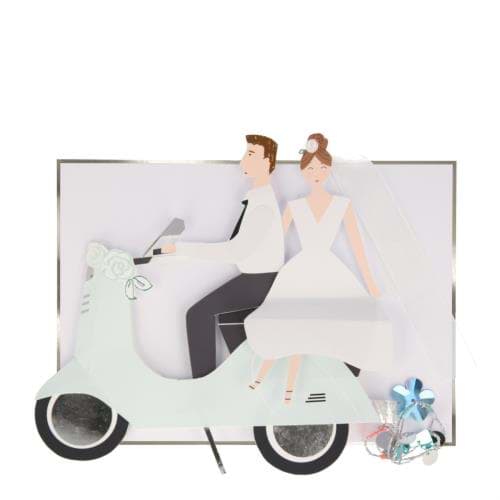Scooter Çifti Tebrik Kartı resmi