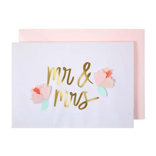 Mr & Mrs Çiçekli Tebrik Kartı resmi