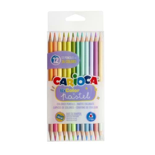 Pastel Renk Kuru Boya Çift Taraflı Kalem 12’li resmi
