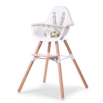 EVOLU 2 Mama Sandalyesi, Naturel/Beyaz + BeyazTepsi ve Silikon Mat resmi