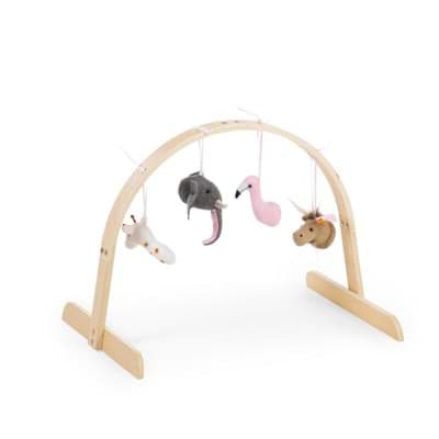 Round Play Gym Natural + Mini Hayvan Oyuncaklar resmi