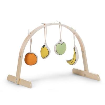 Round Play Gym Natural + Kanvas Meyve Oyuncaklar resmi
