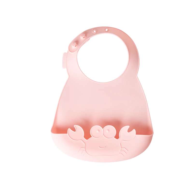 Silikon Bebek Önlüğü - Pembe Yengeç resmi