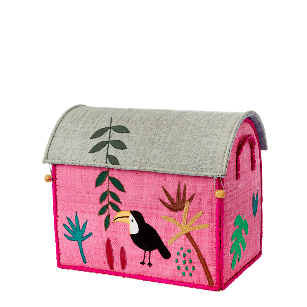 Rafya Dekoratif Kutu - Jungle Small | Pembe resmi