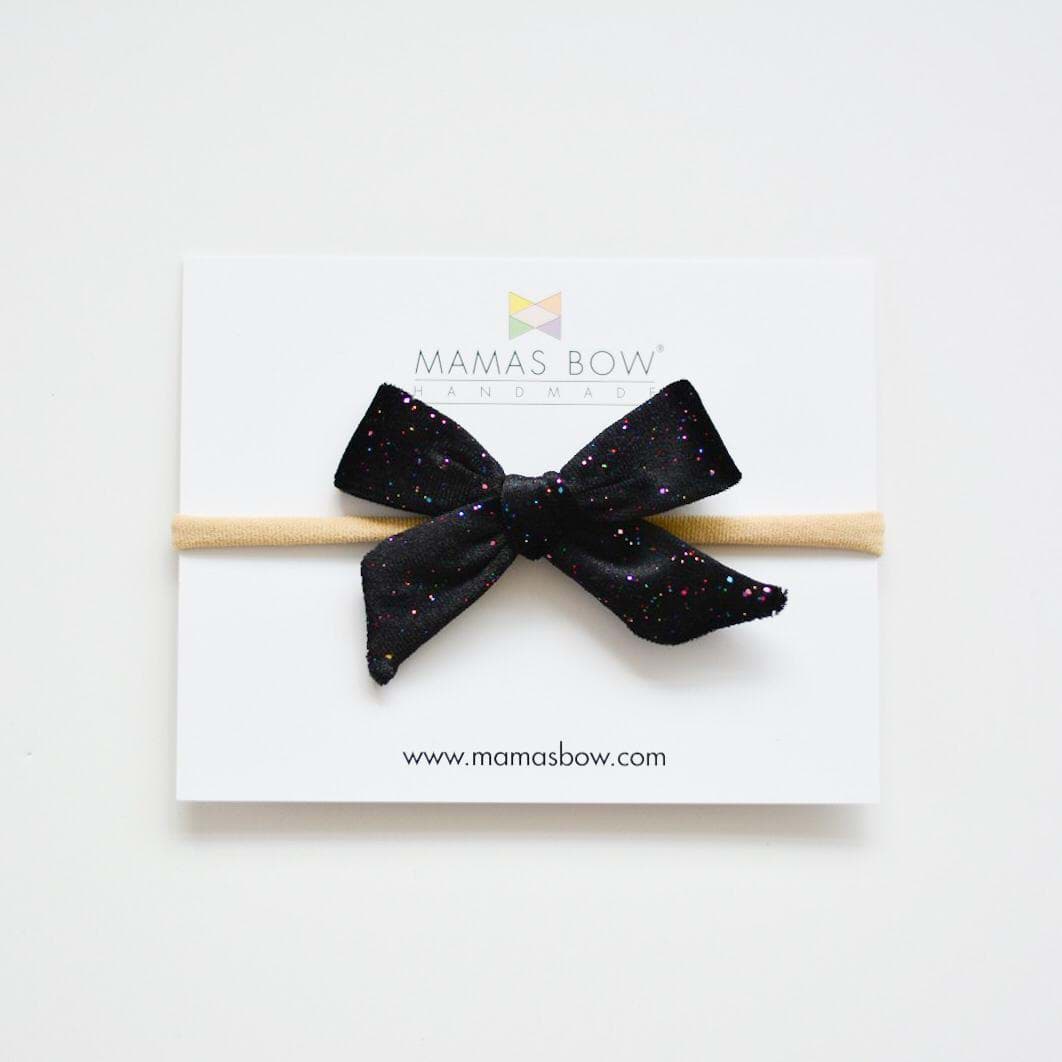 Kurdele Bant - Glitter Black Velvet resmi