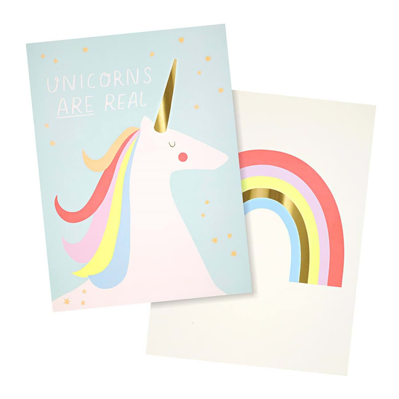 Gökkuşağı & Unicorn Poster resmi