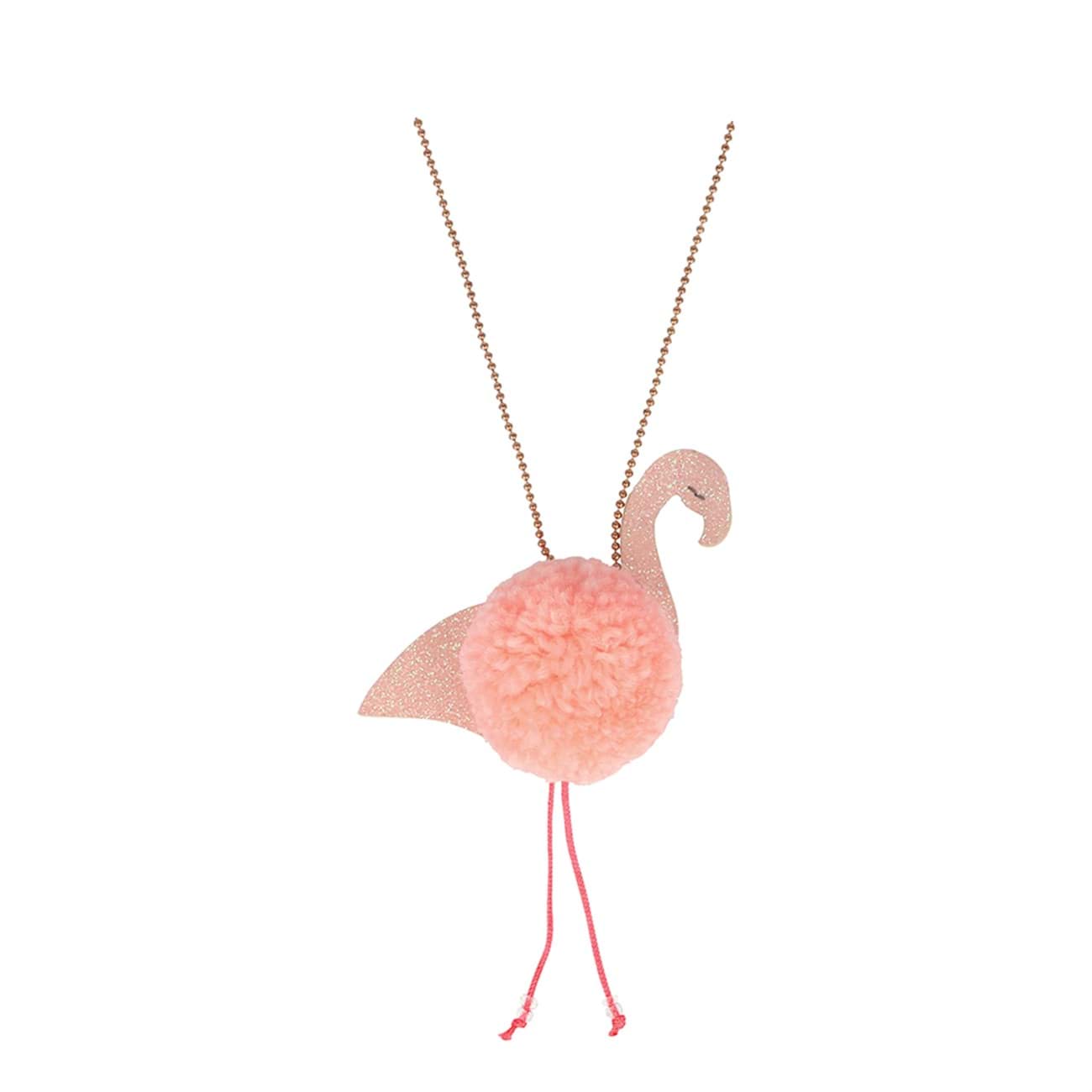 Flamingo Pom Pom Kolye resmi
