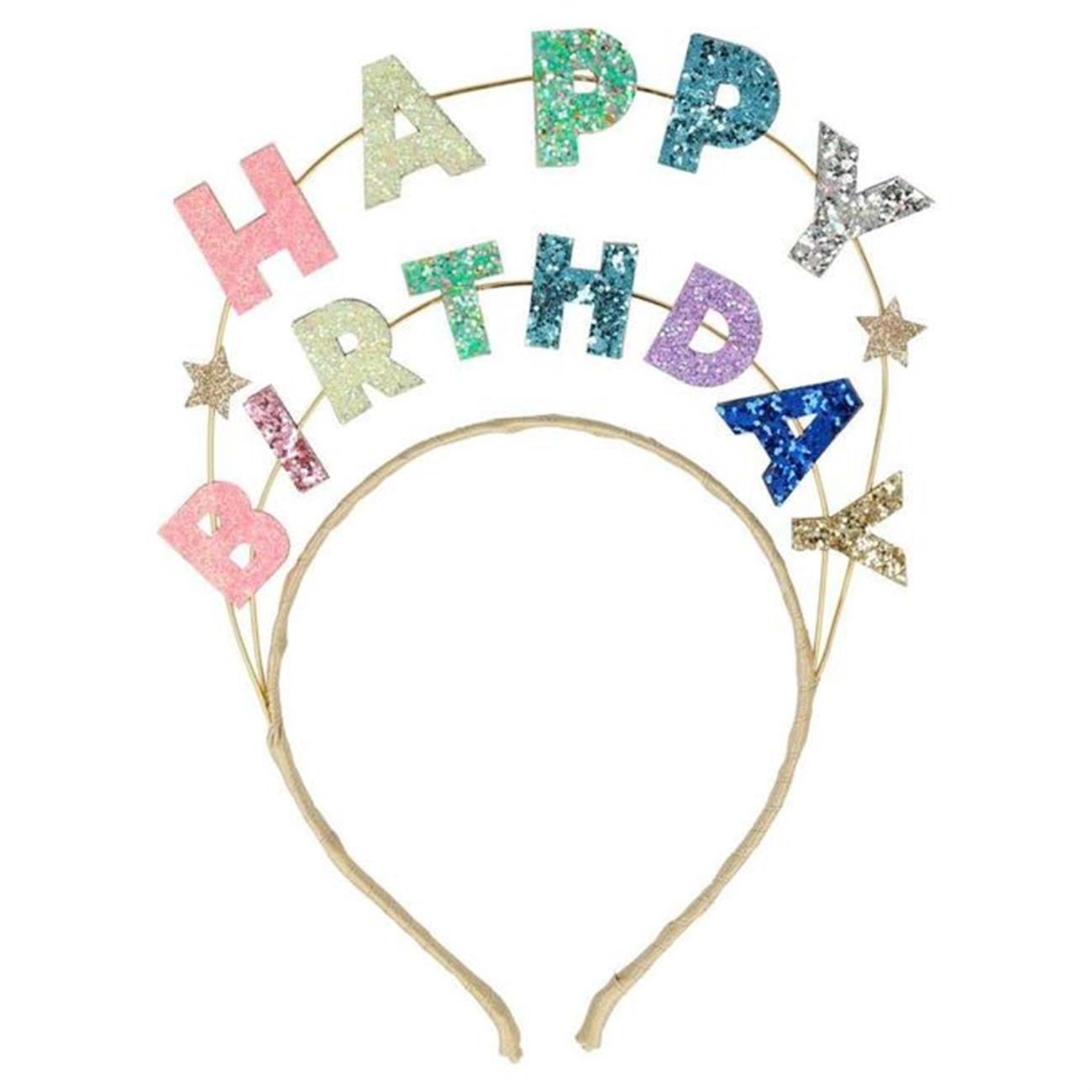 Parıltılı Happy Birthday Taç resmi