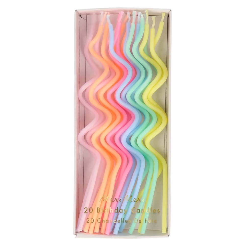 Pastel Kıvrımlı Mumlar (20'li) resmi
