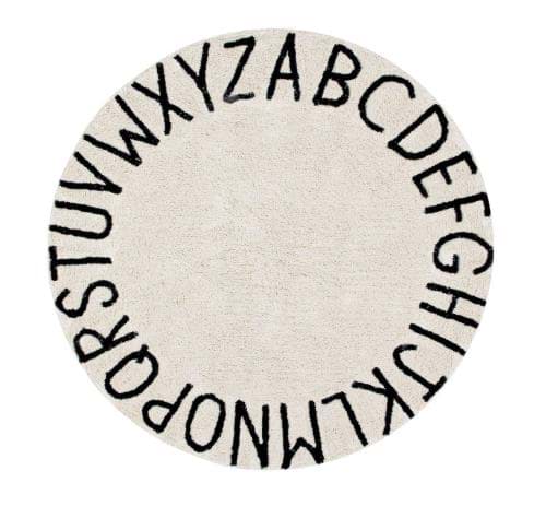 Round ABC Natural-Siyah Halı resmi