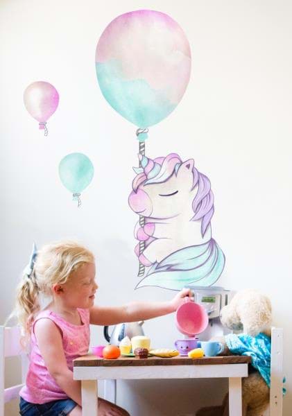 ‘Uçan Unicorn’ Duvar Sticker Seti resmi